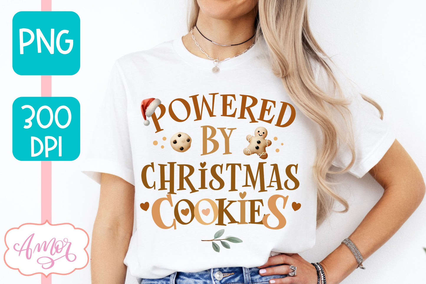 Powered by Christmas cookies PNG | Cute Christmas PNG