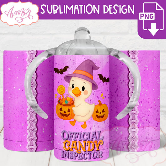 Candy inspector sippy cup sublimation, Halloween sippy cup