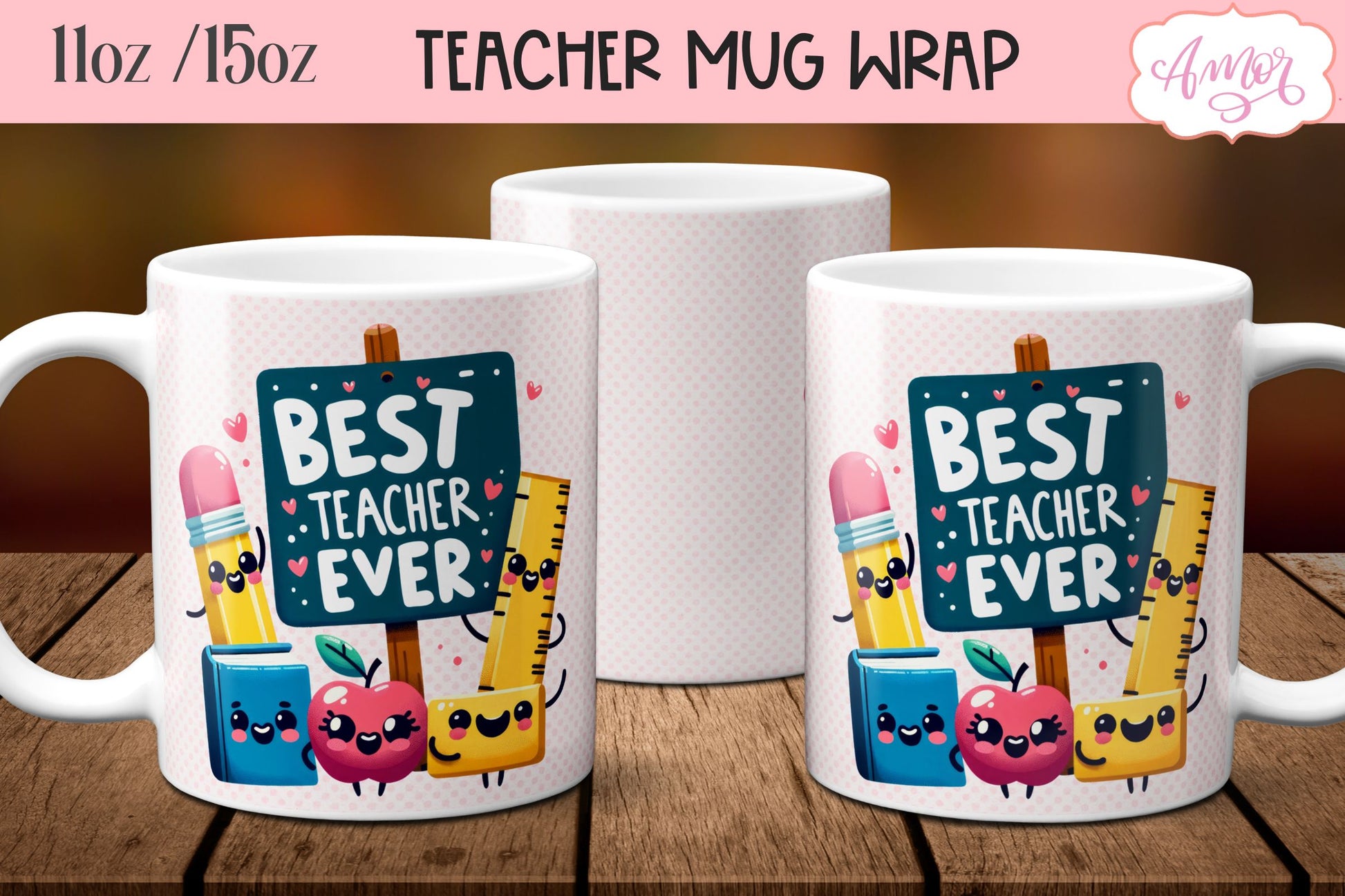 Best Teacher Mug Wrap for Sublimation | Teacher mug PNG