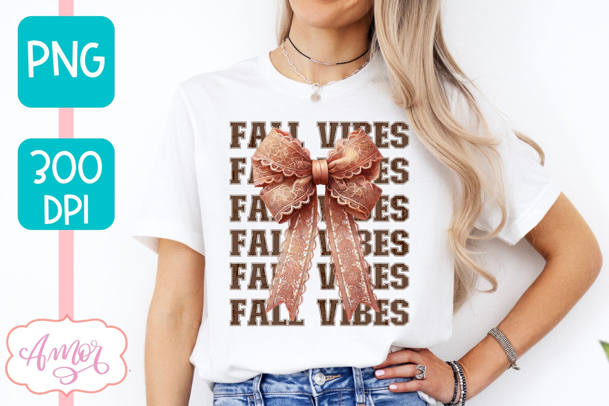 Fall vibes sublimation PNG | Coquette bow PNG design