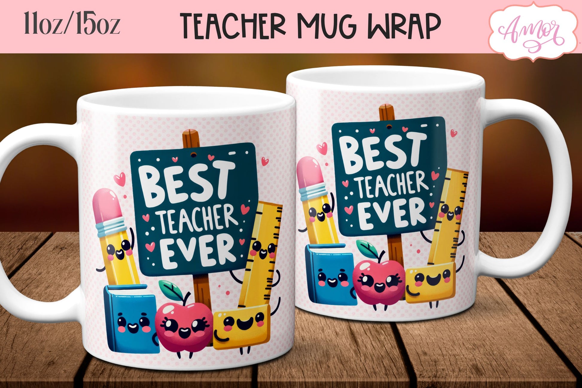 Best Teacher Mug Wrap for Sublimation | Teacher mug PNG