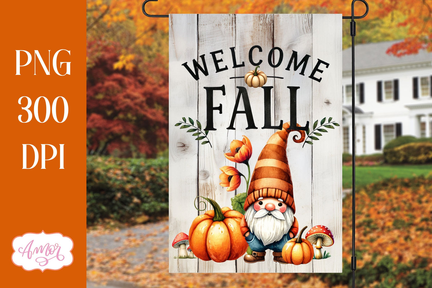 Bundle Fall garden flag PNG for sublimation