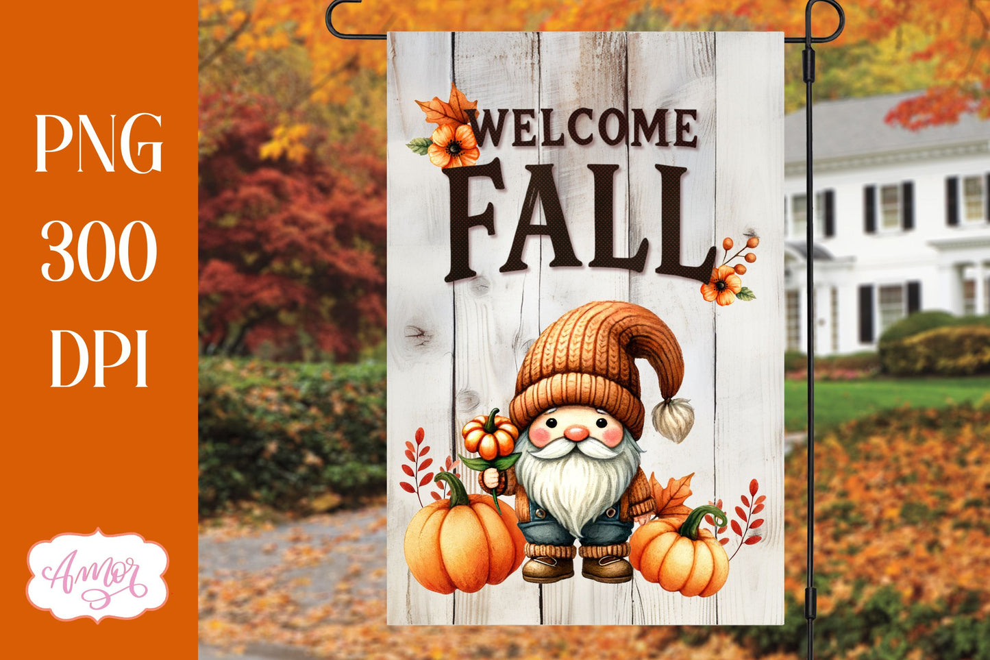 Bundle Fall garden flag PNG for sublimation