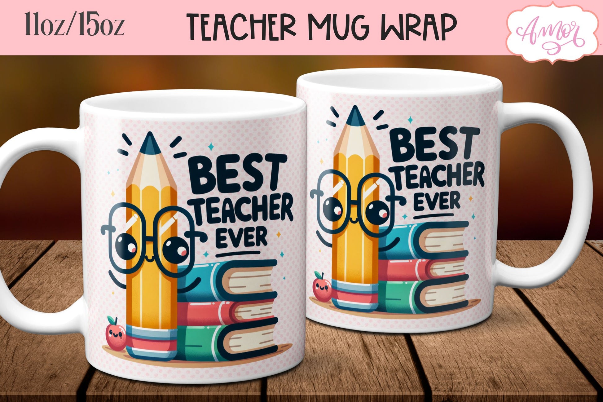 Best Teacher Mug Wrap for Sublimation | Teacher mug PNG