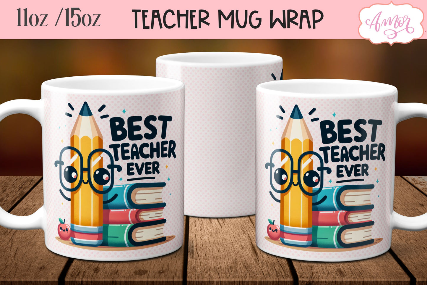 Best Teacher Mug Wrap for Sublimation | Teacher mug PNG