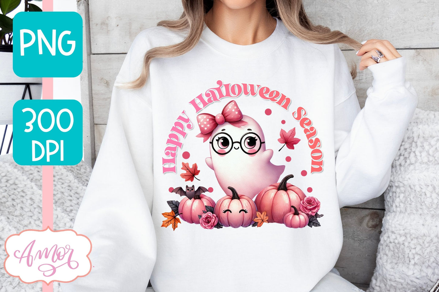 Pink Halloween sublimation PNG | Happy Halloween season PNG