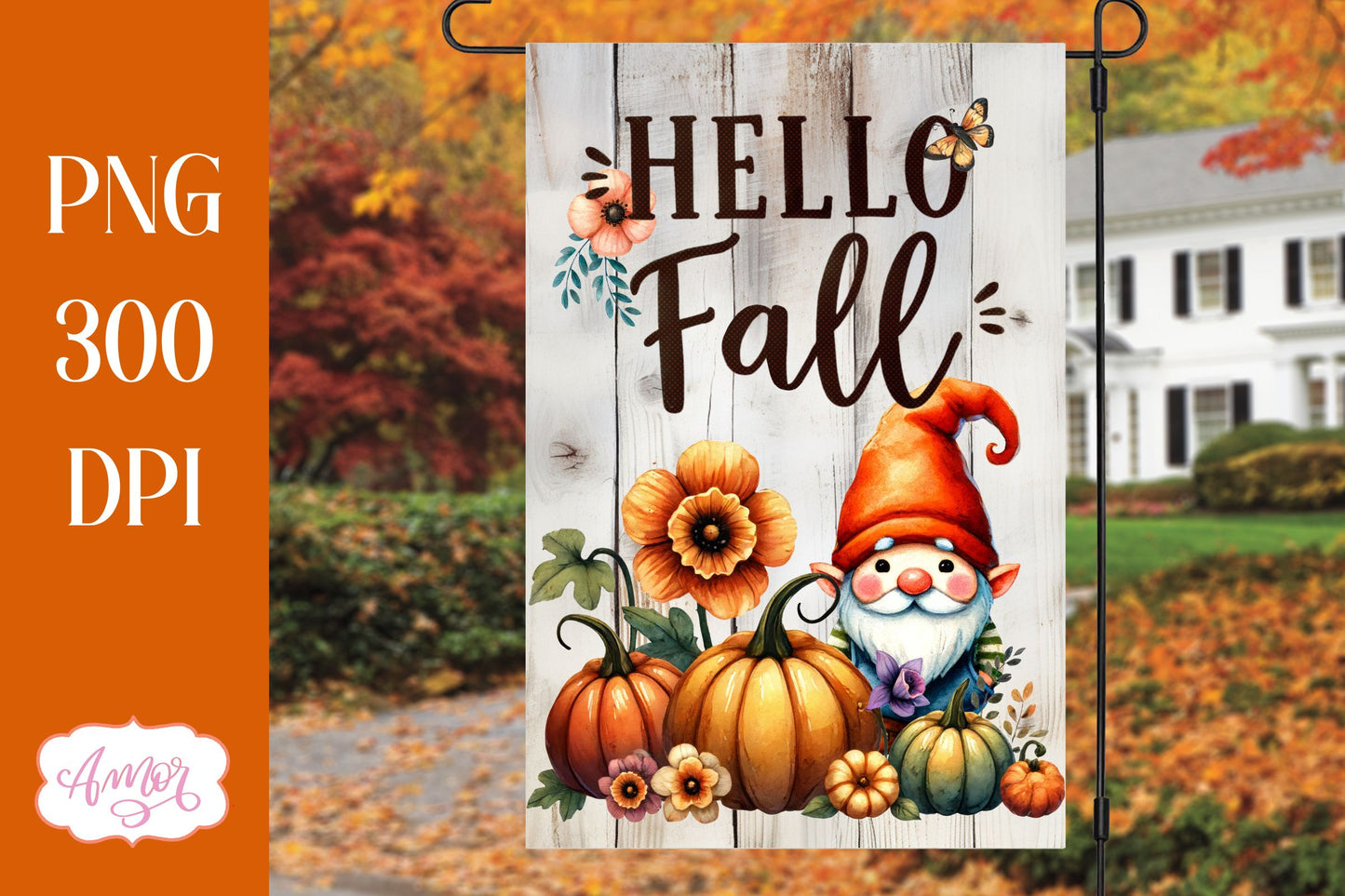 Bundle Fall garden flag PNG for sublimation