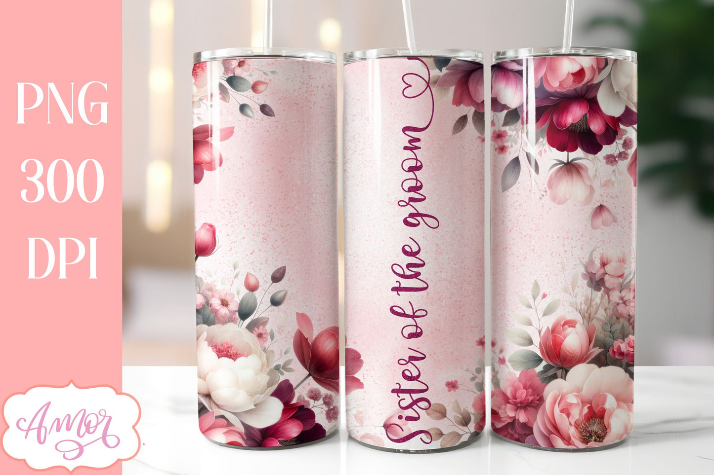 Bundle Wedding Tumbler Wraps PNG for Sublimation