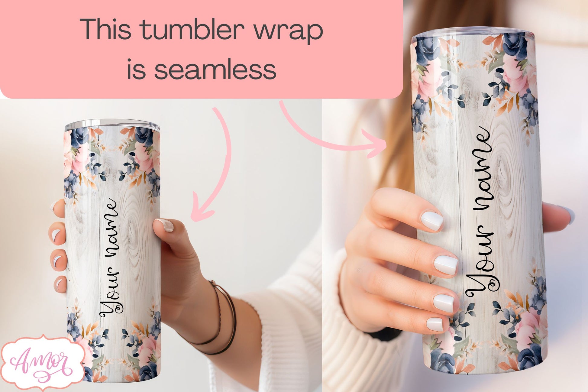 Navy and blush wedding Tumbler Wraps sublimation BUNDLE