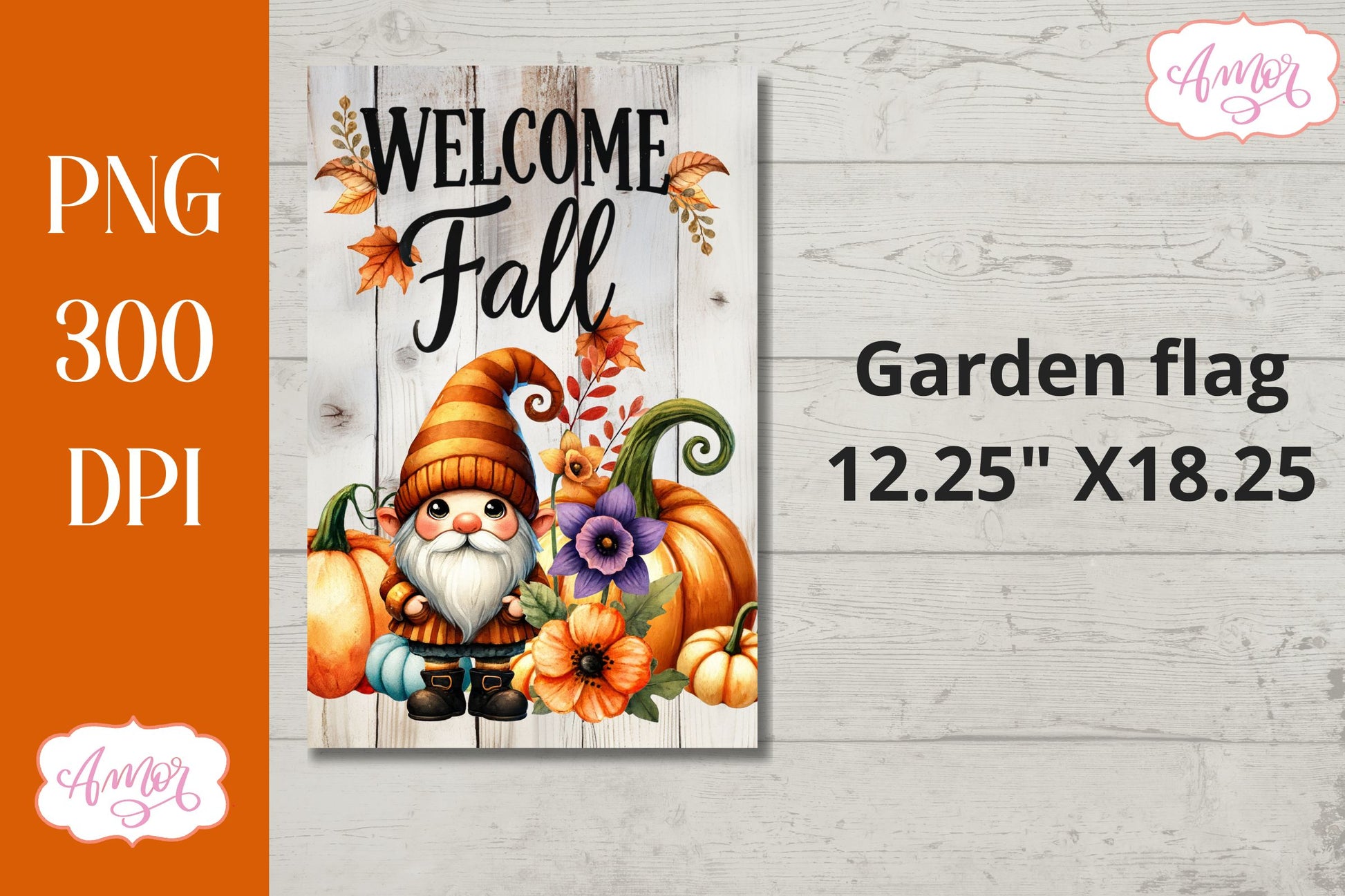 Bundle Fall garden flag PNG for sublimation