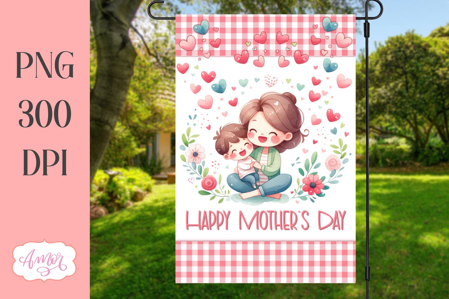 Happy Mother's day garden flag PNG for sublimation BUNDLE