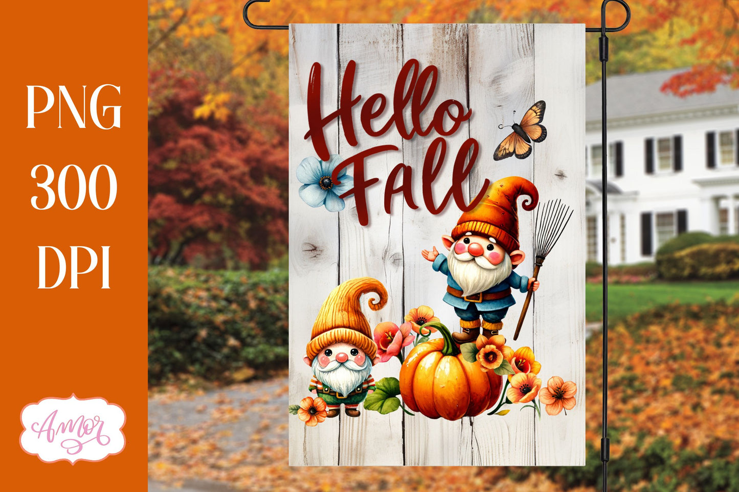 Bundle Fall garden flag PNG for sublimation