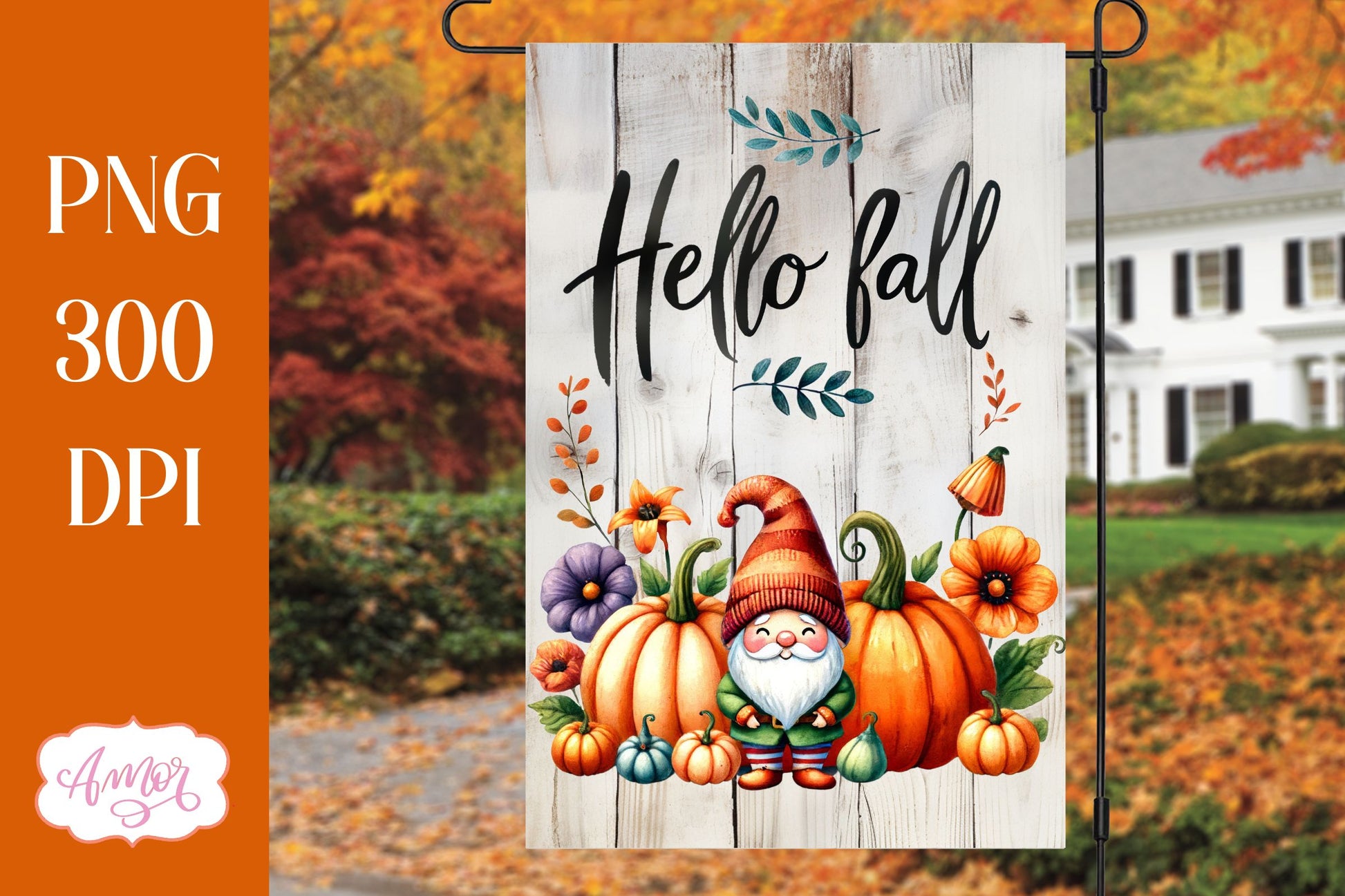 Bundle Fall garden flag PNG for sublimation