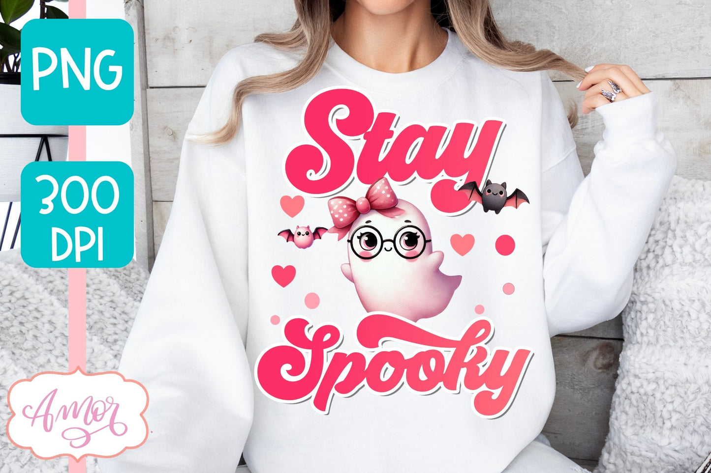 Stay spooky sublimation PNG | Pink Halloween sublimation PNG