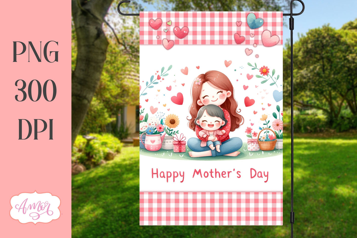 Happy Mother's day garden flag PNG for sublimation BUNDLE