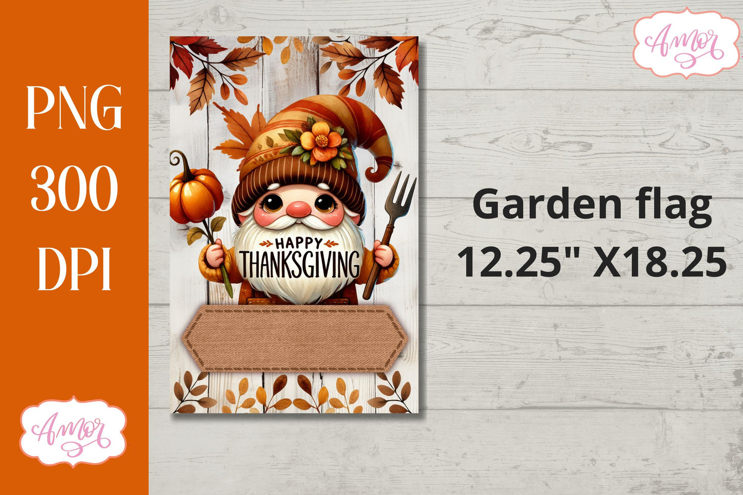 Happy thanksgiving garden flag sublimation | Customizable PNG