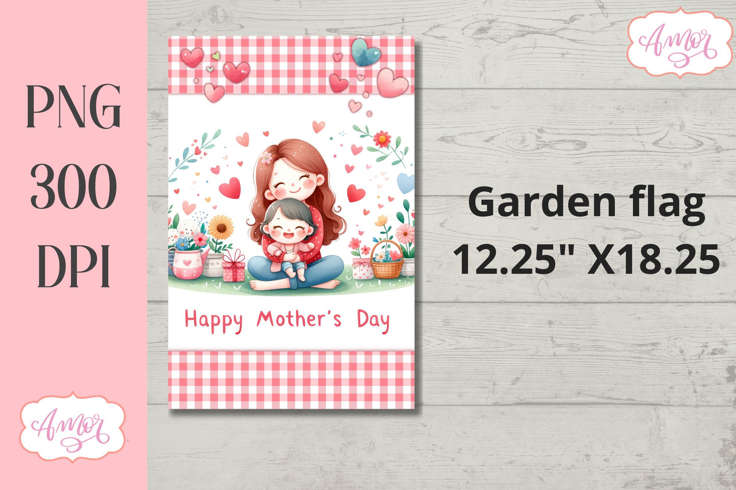 Happy Mother's day garden flag PNG for sublimation BUNDLE