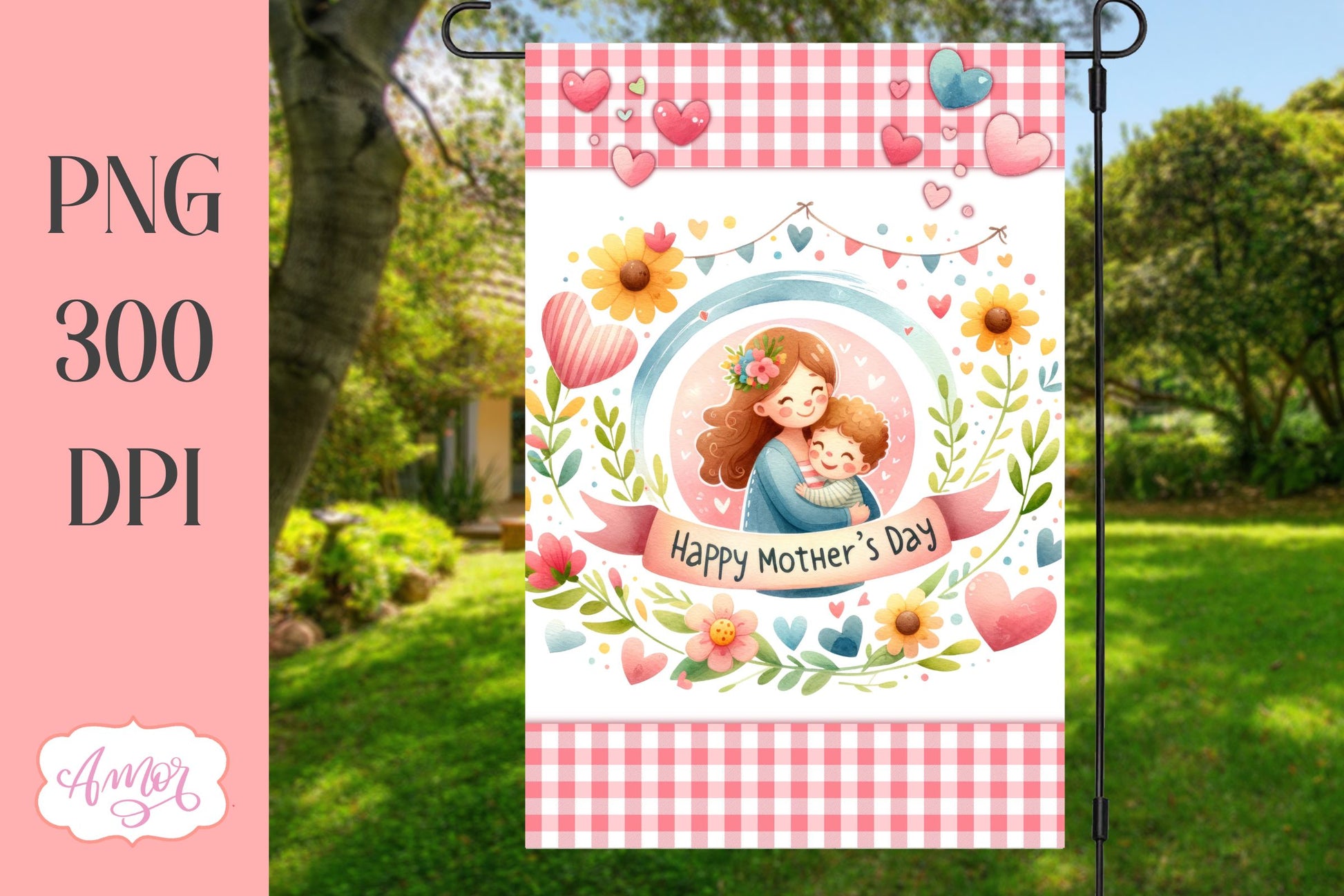 Happy Mother's day garden flag PNG for sublimation BUNDLE