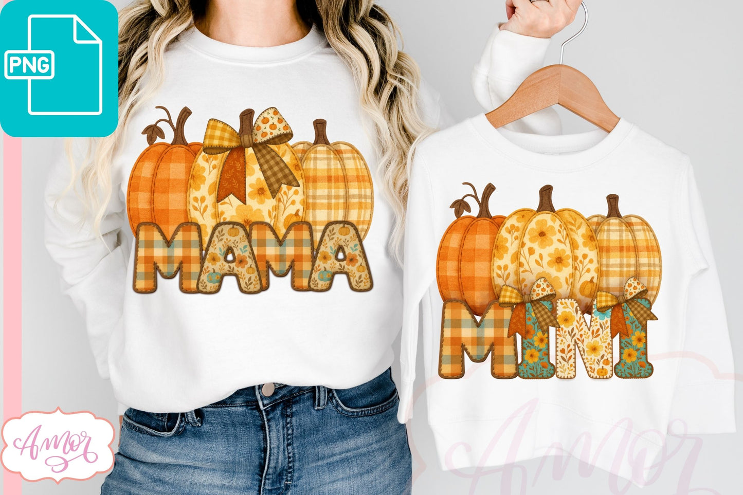 BUNDLE Fall Mama sublimation PNG, Fall shirt front and back