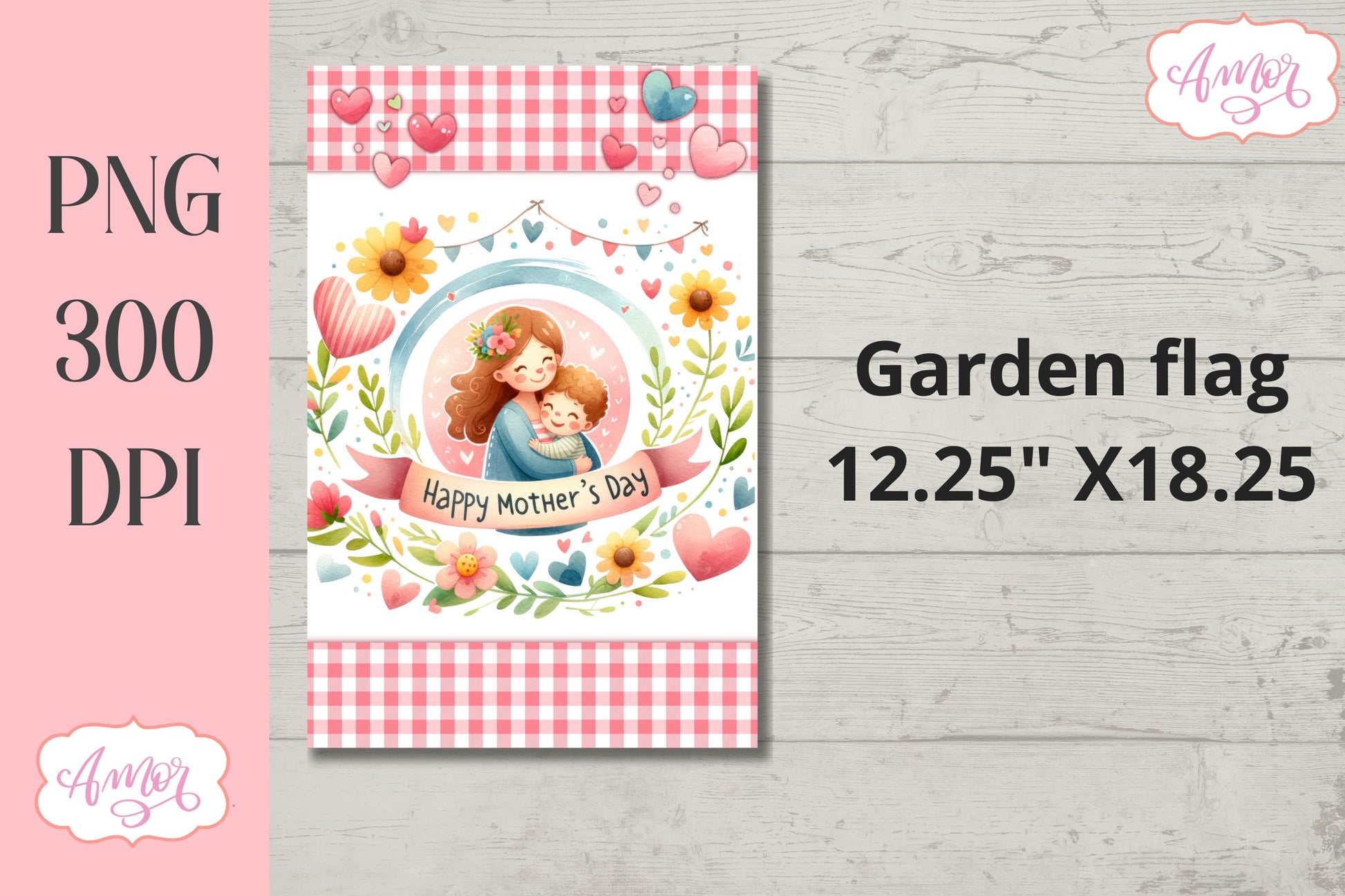 Happy Mother's day garden flag PNG for sublimation BUNDLE