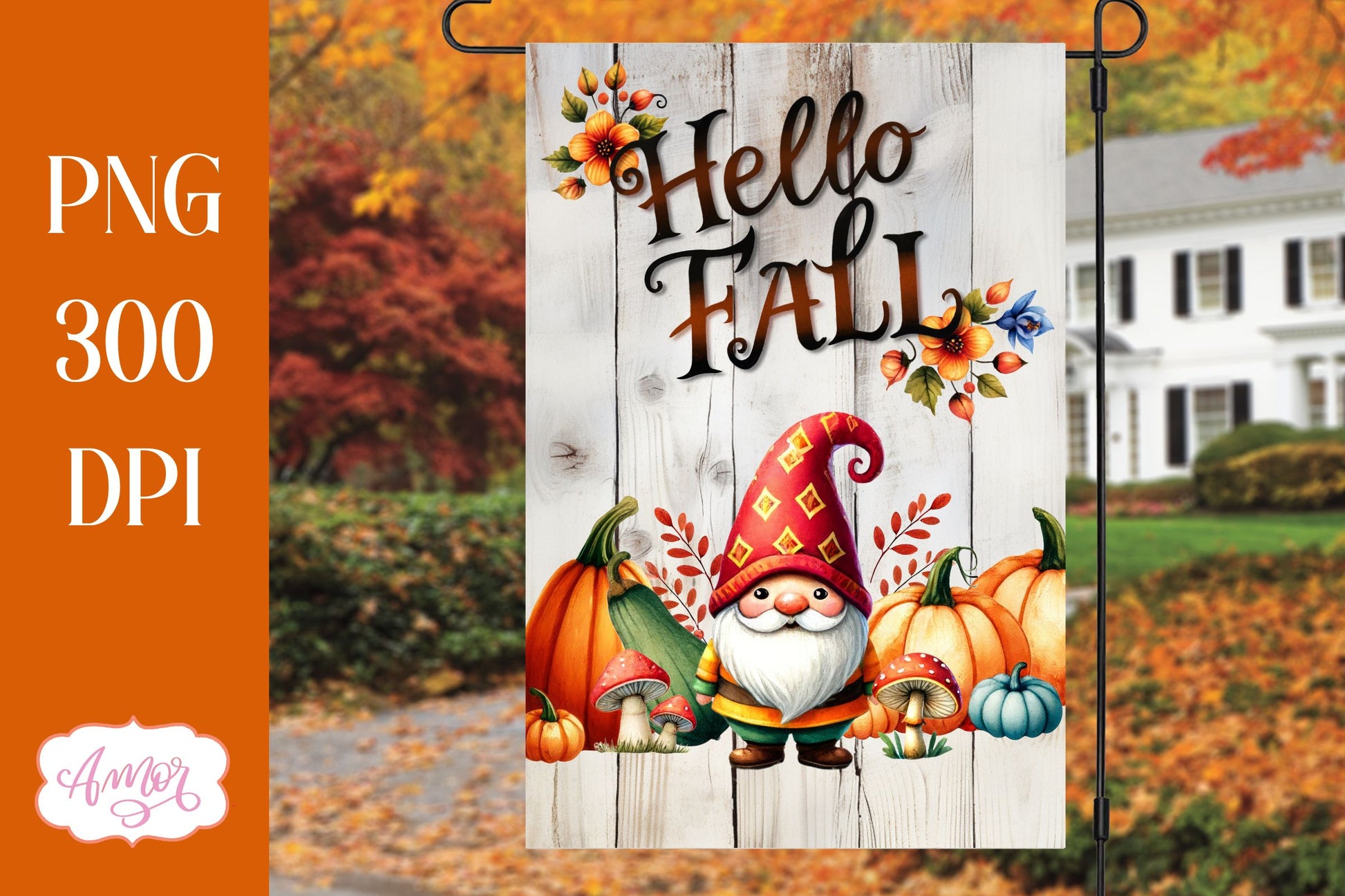 Bundle Fall garden flag PNG for sublimation