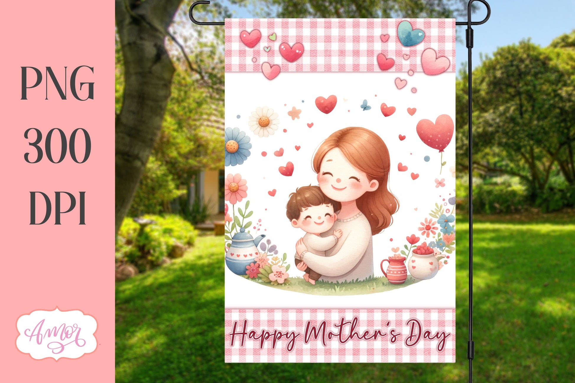 Happy Mother's day garden flag PNG for sublimation BUNDLE