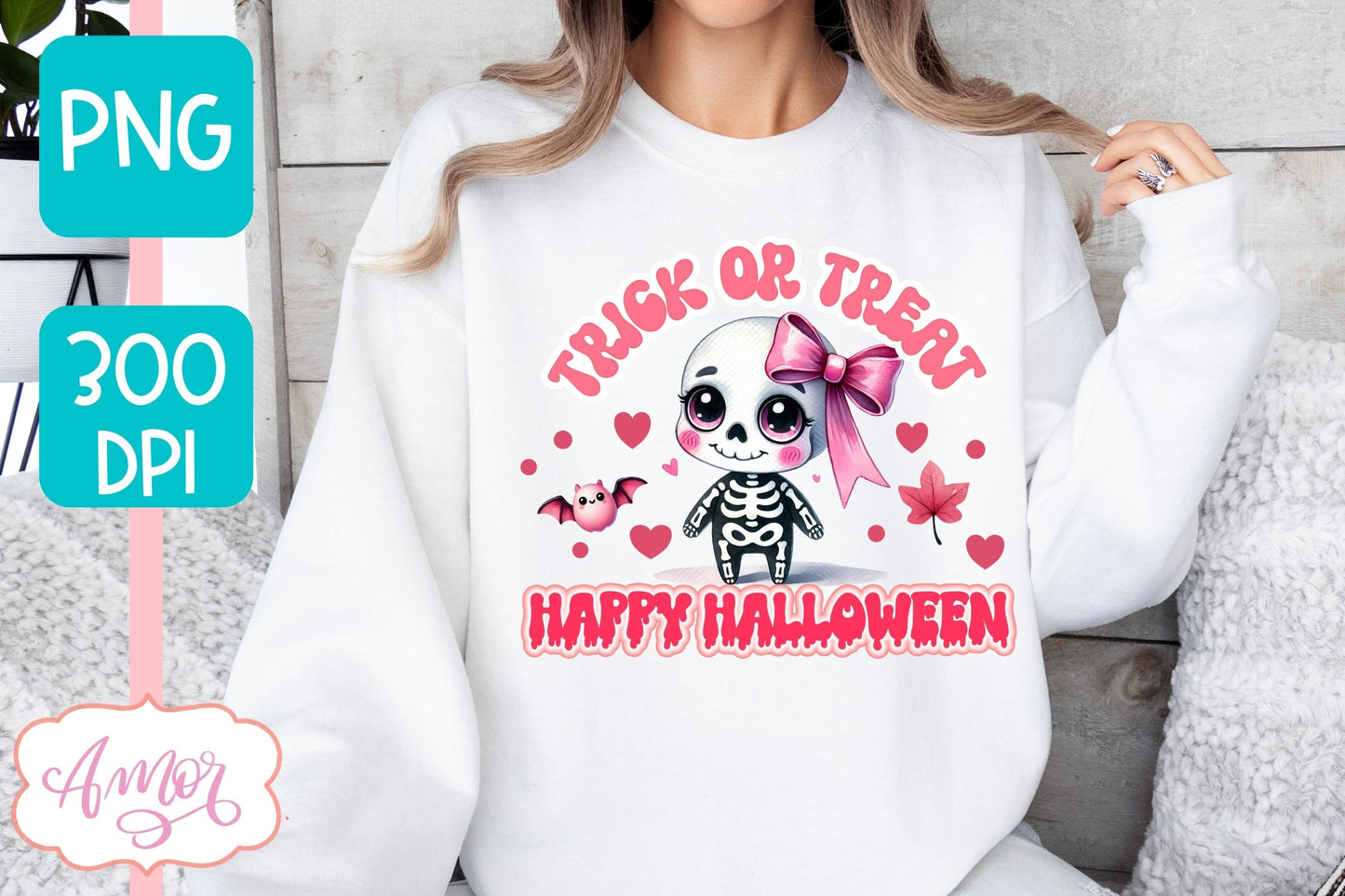 Trick or treat sublimation PNG | Pink Halloween PNG design