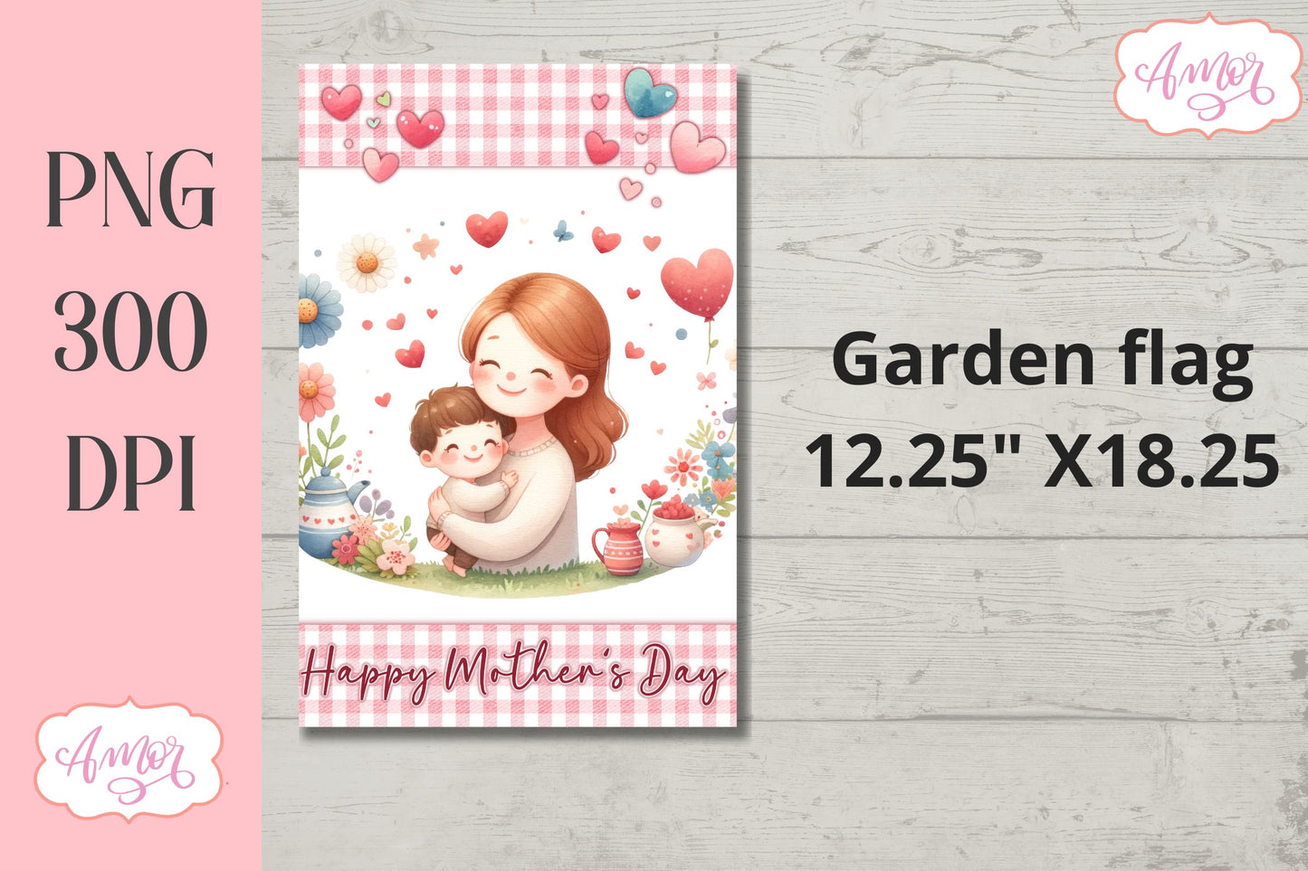 Happy Mother's day garden flag PNG for sublimation BUNDLE