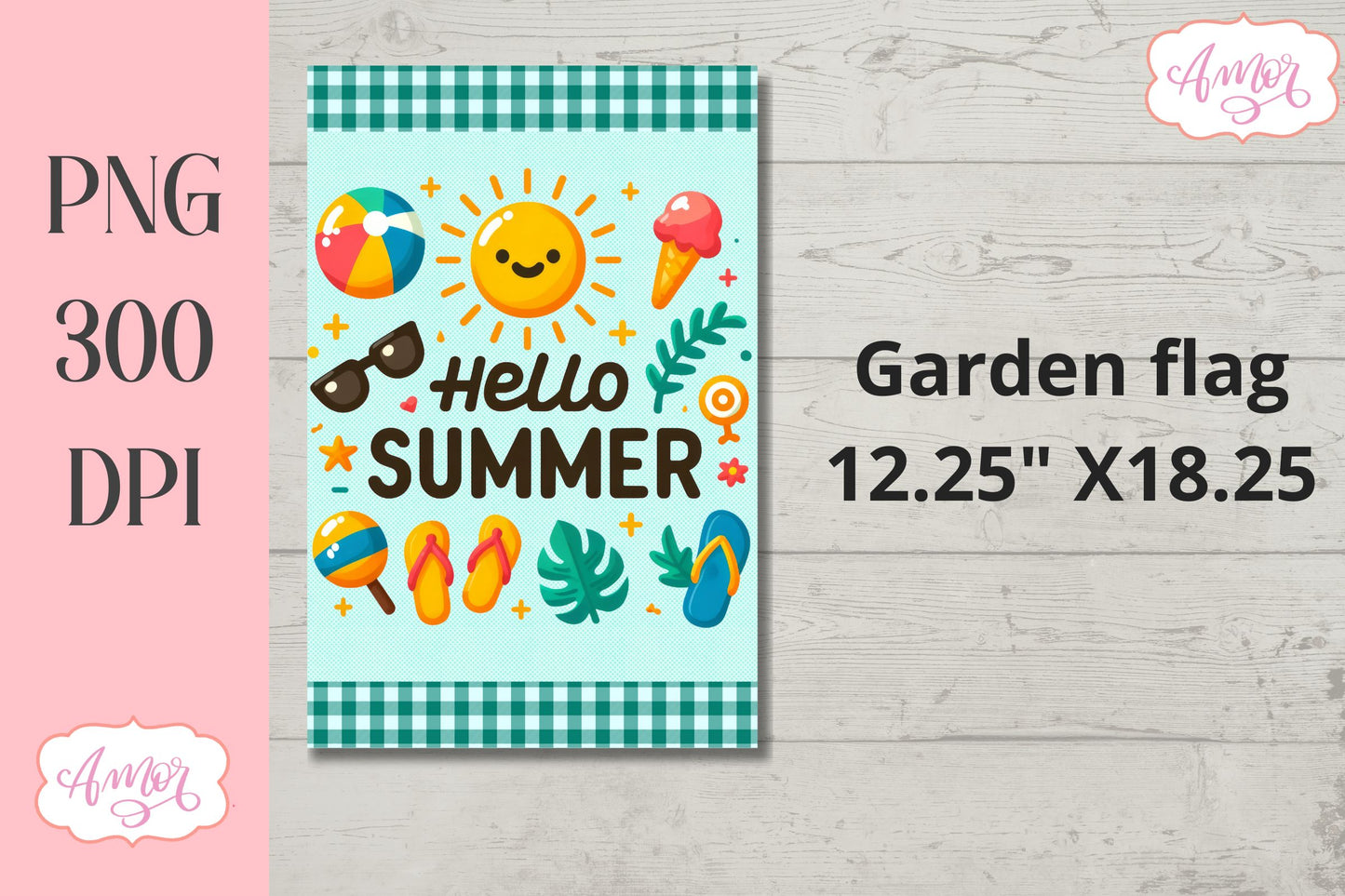 BUNDLE Summer Garden Flag Sublimation Designs PNG