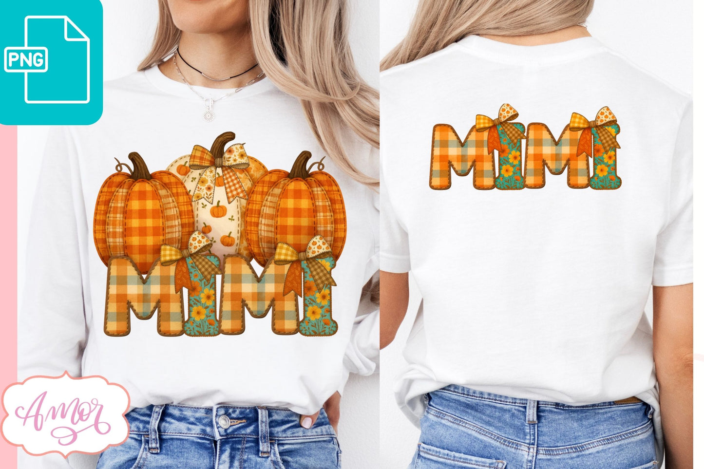 BUNDLE Fall Mama sublimation PNG, Fall shirt front and back