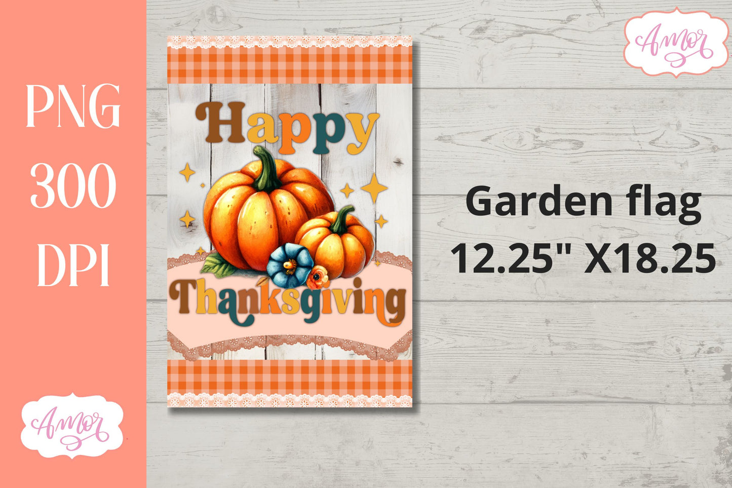 Happy thanksgiving garden flag sublimation | Fall Pumpkins