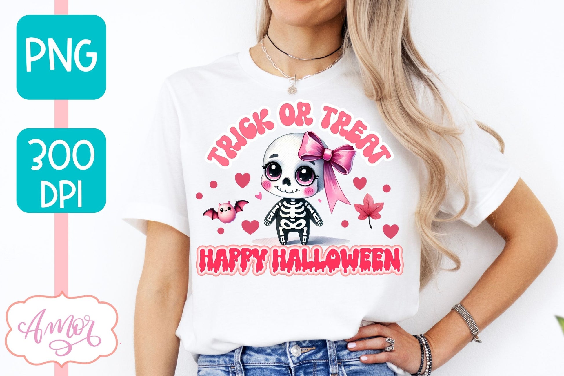 Trick or treat sublimation PNG | Pink Halloween PNG design