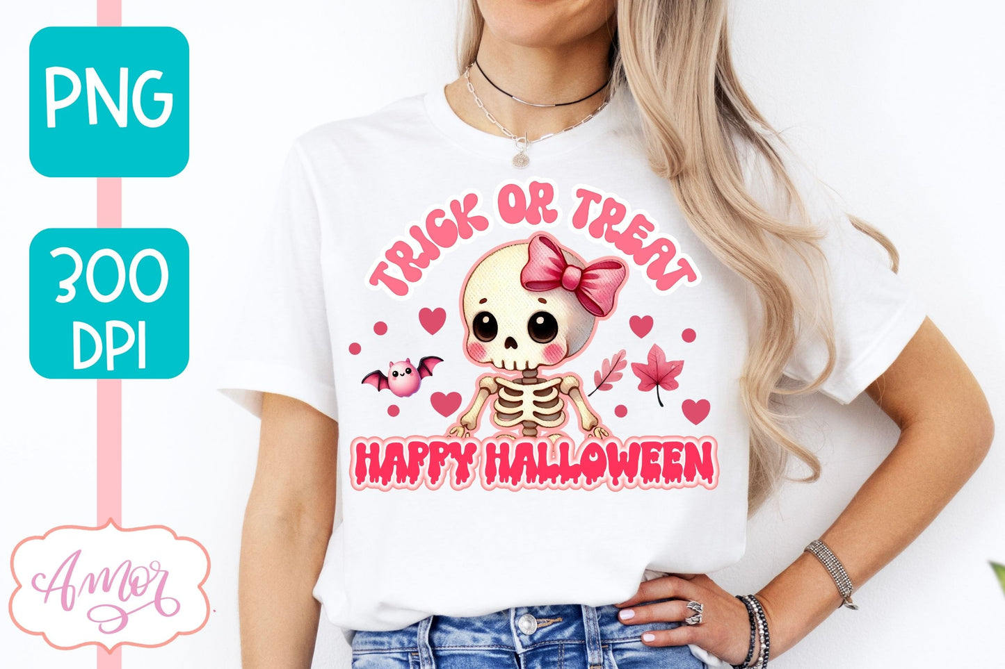 Trick or treat sublimation PNG | Pink Halloween PNG design