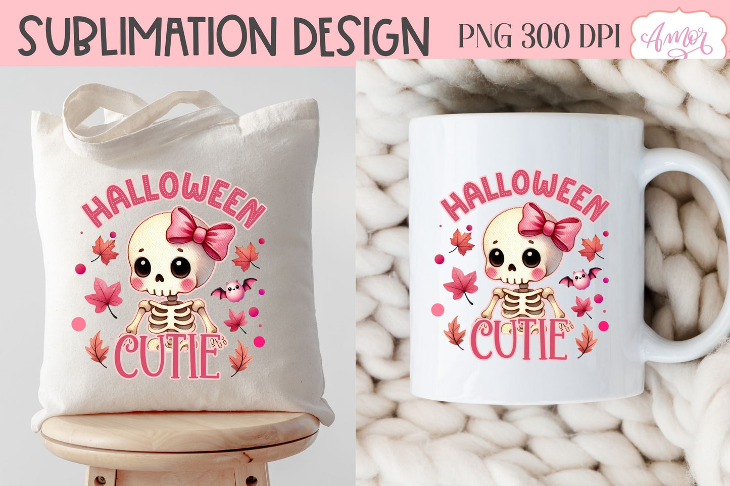 Halloween cutie PNG for sublimation | Pink Halloween PNG