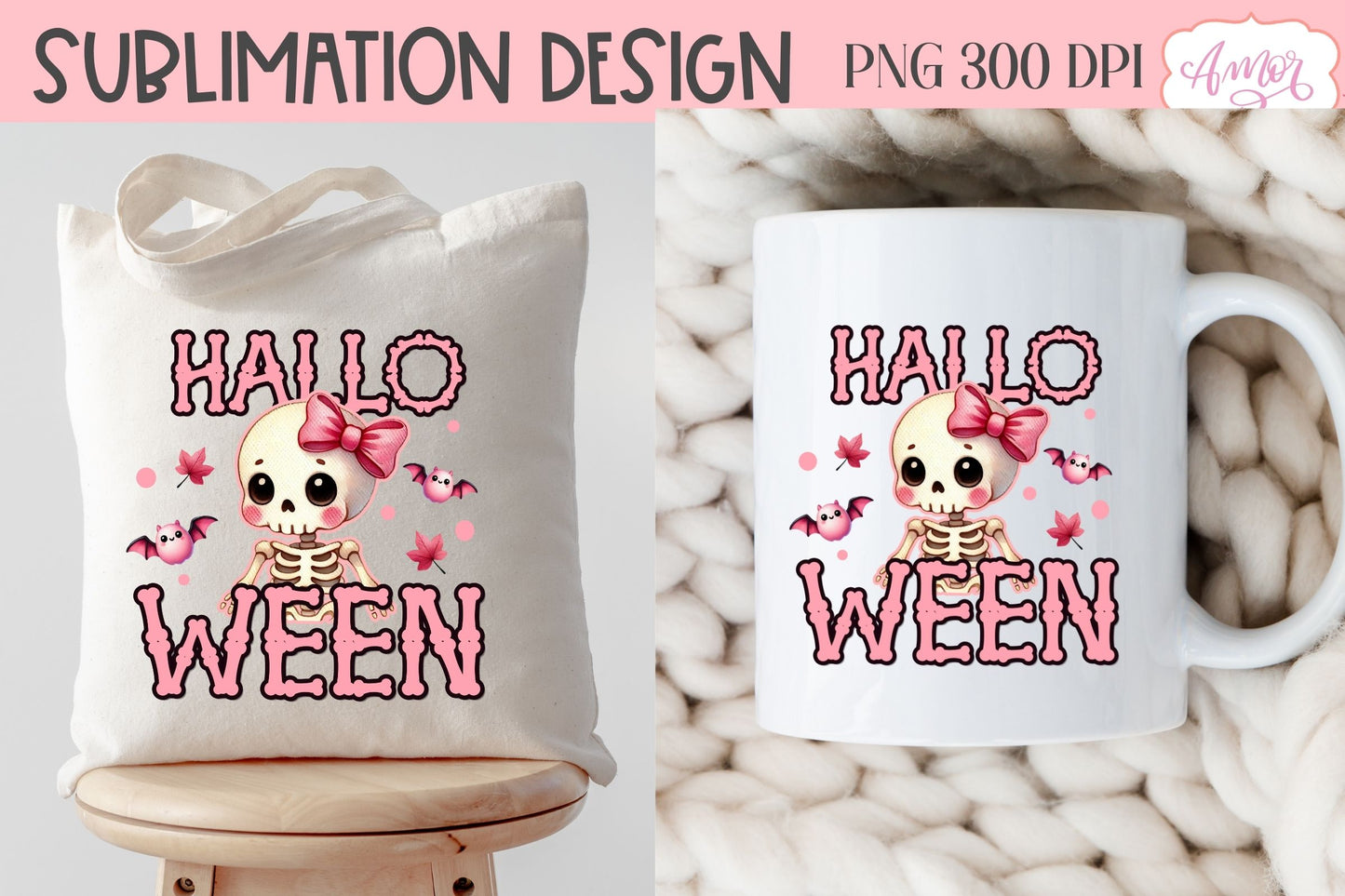 Pink Halloween sublimation PNG | Cute skeleton shirt PNG