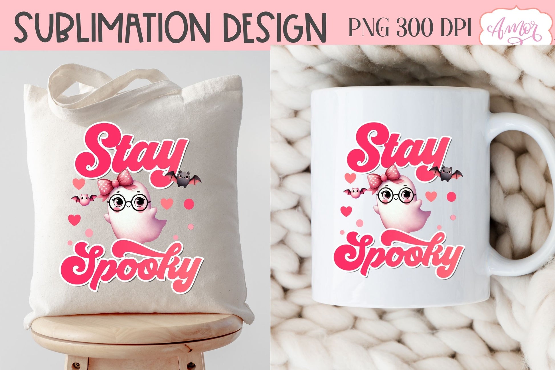 Stay spooky sublimation PNG | Pink Halloween sublimation PNG