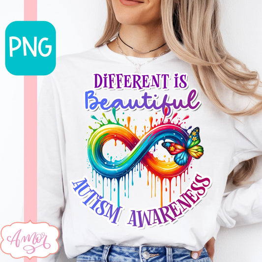 Autism Awareness PNG sublimation | Different is beautiful PNG