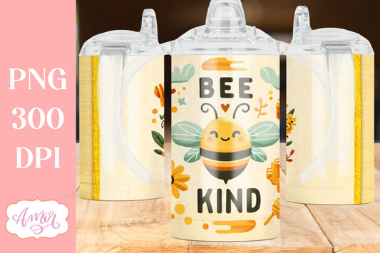 Bee kind sippy cup sublimation PNG | Kids tumbler template