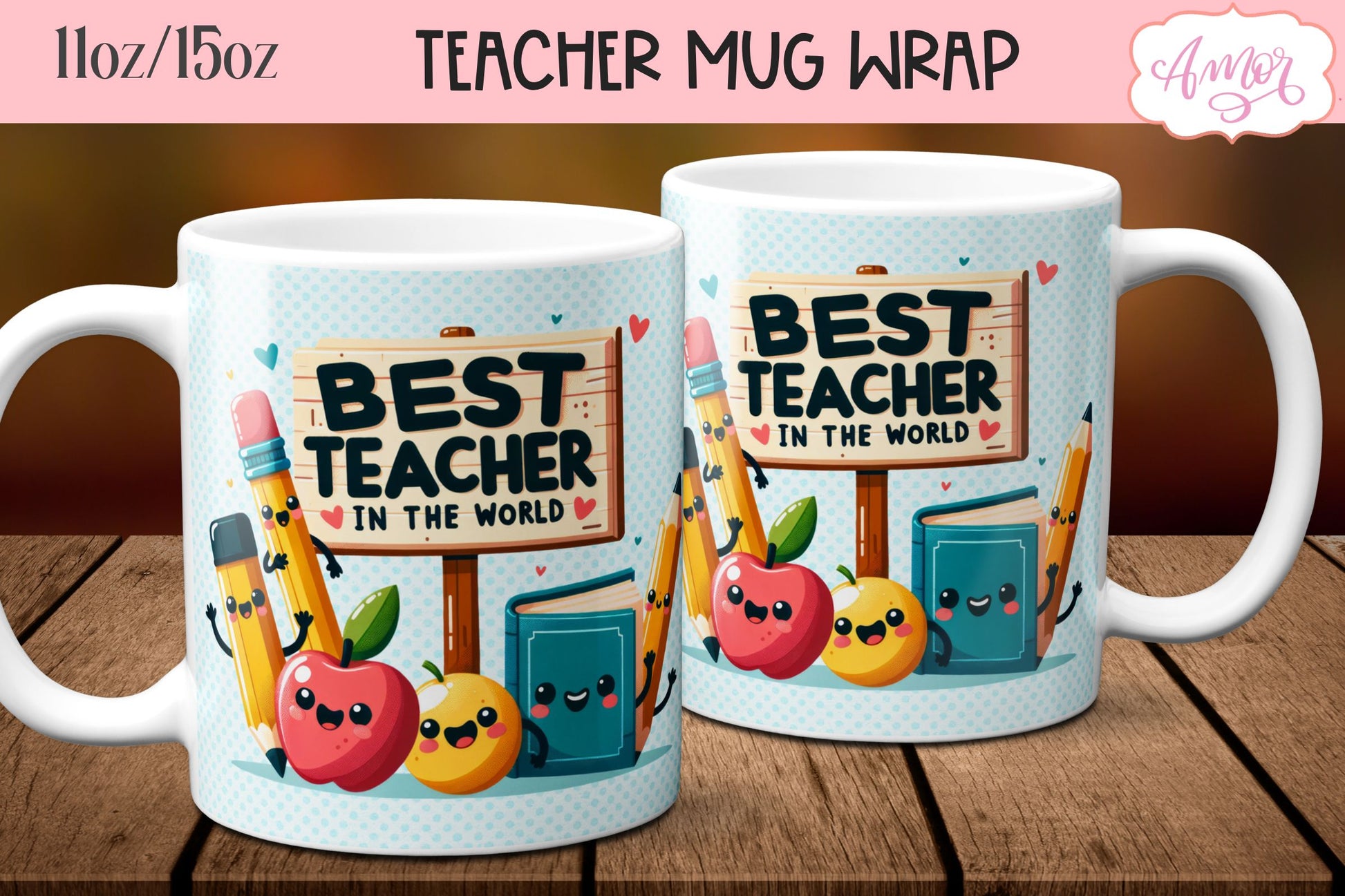 Best Teacher Mug Wrap for Sublimation | Teacher mug PNG