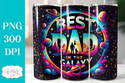Best dad in the Galaxy tumbler wrap for sublimation