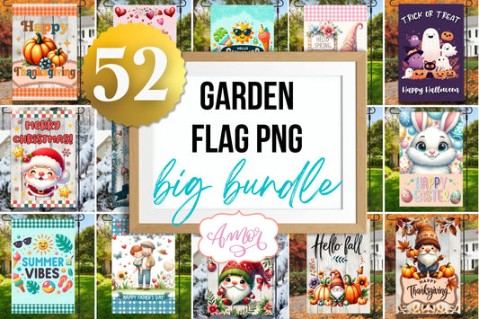 Big Bundle Garden Flags PNG for Sublimation