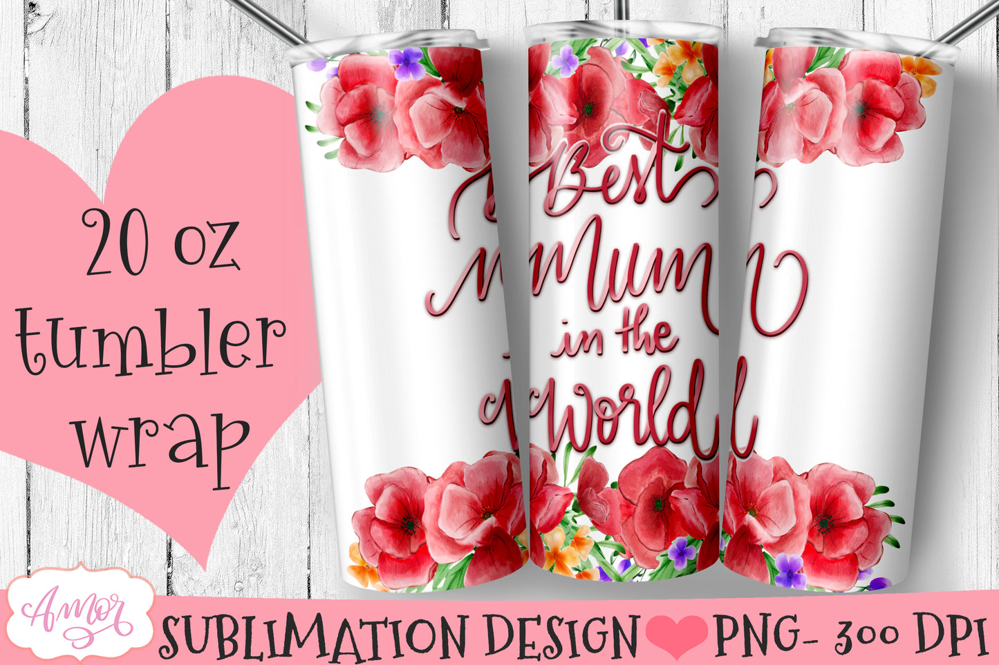 Mum tumbler wraps for sublimation BUNDLE | Mother's day PNG