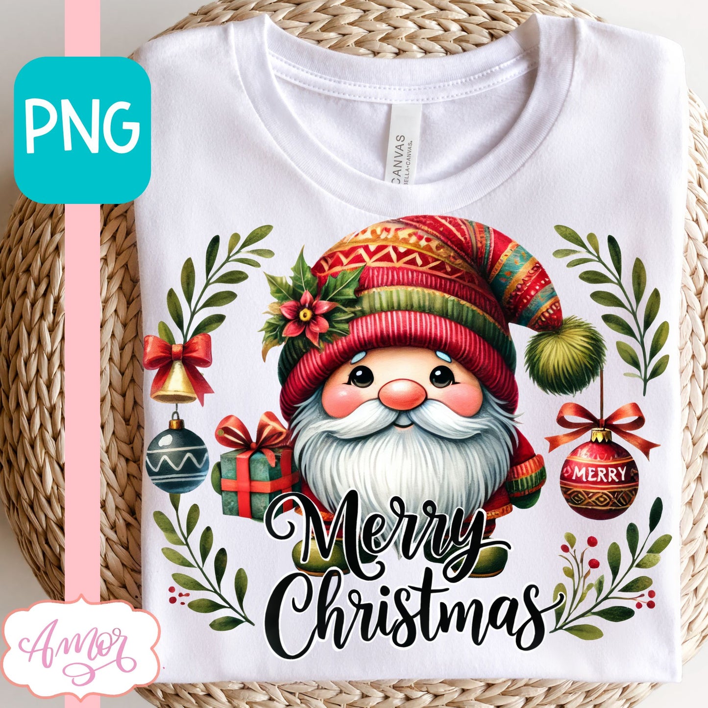 Merry Christmas PNG sublimation | Christmas gnome shirt PNG