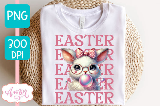 Cute Easter sublimation PNG | Coquette bunny PNG design