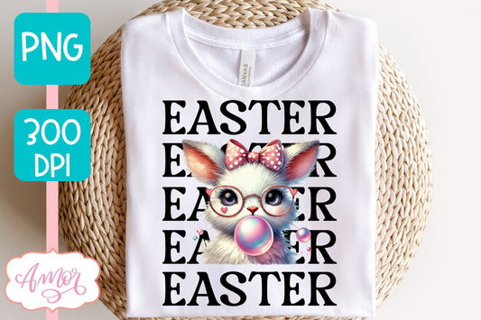 Cute Easter sublimation PNG | Coquette bunny PNG design
