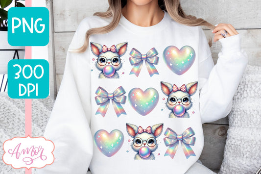 Cute Easter sublimation PNG | Coquette bunny PNG design