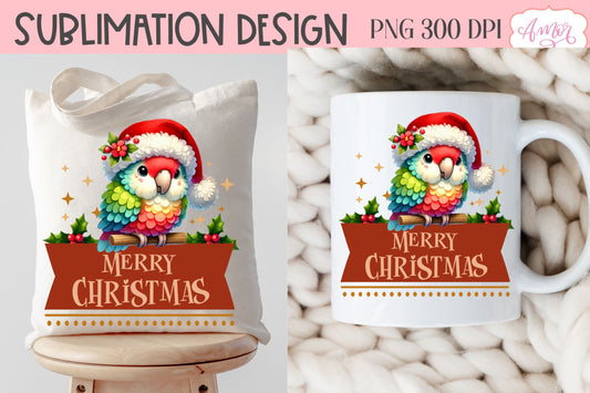 Merry Christmas PNG | Cute Christmas parrot cute christmas