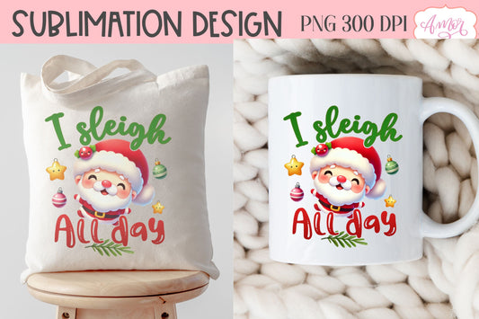 Funny Christmas PNG sublimation | Cute Santa PNG design