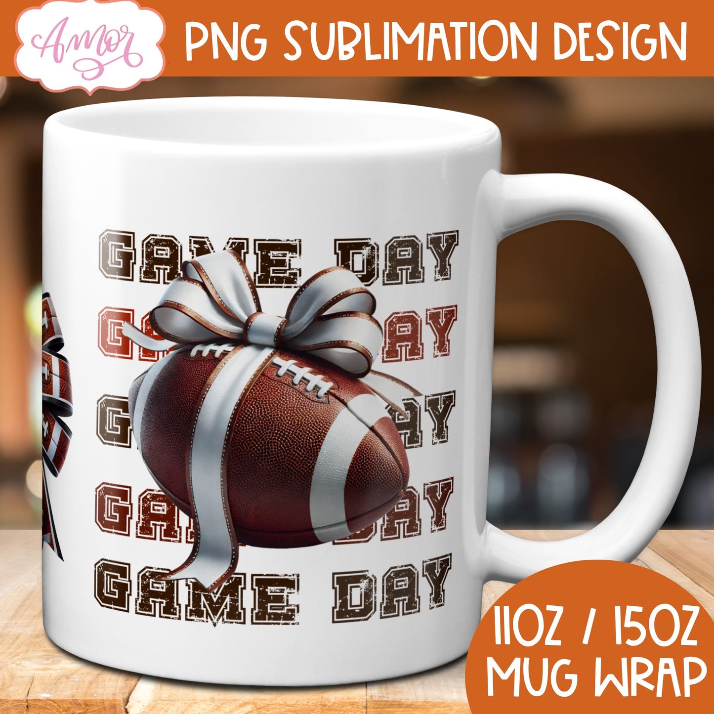 Game day mug wrap sublimation | American Football mug PNG