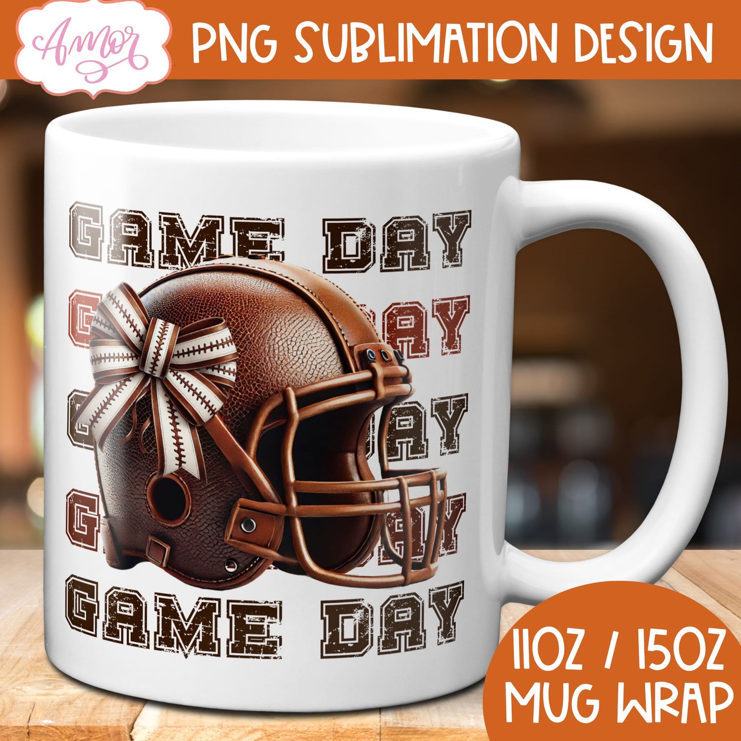 Game day mug wrap sublimation | American Football mug PNG